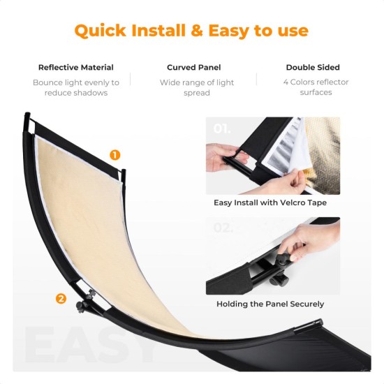 K&F Concept U Shape 4 in 1 Curved Reflector 180x60cm